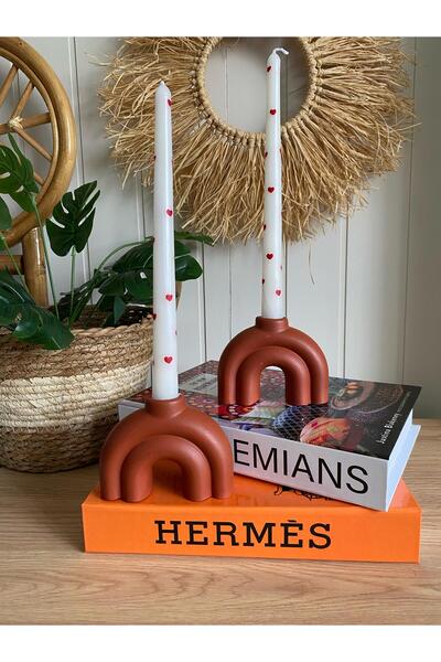 Porselian Gökkuşağı Renkli Beton Şamdan Mumluk 9x11 cm – Modern ve Dekoratif ...