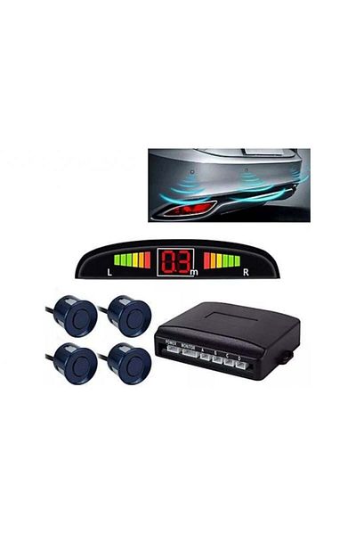 TECHSTAR Car Parking Sensor Set Parktronic Detector Display Radar Monitor 4 Sensors Dark Blue