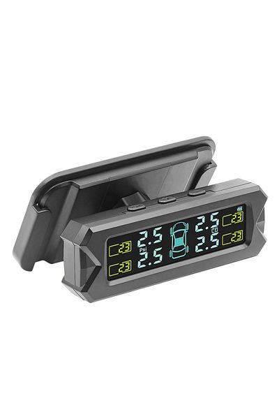 TECHSTAR ® Tire Pressure Monitoring System Tpms, Solar Charging, 4 External Sensors, Lcd Display