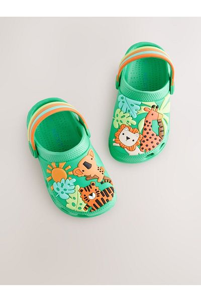 Next Baby Green Safari Patterned Slippers / Sandals