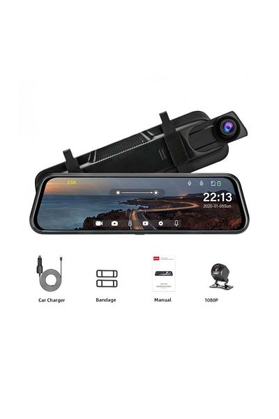 TECHSTAR ® Z78 Mirror Camera, Dual, Night Vision, Cyclic Recording, Rear View Camera, 2K and 1080P Re