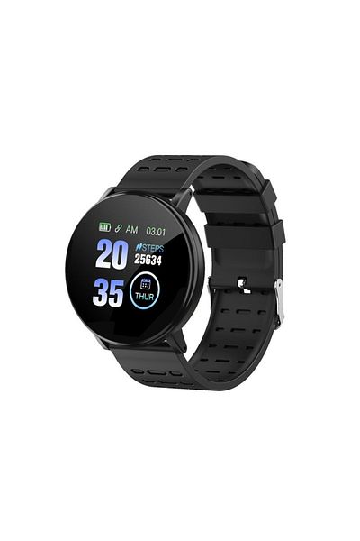 TECHSTAR Smartwatch Techstar® 119 Black, Bluetooth, 1.3 inch IPS, Heart Rate, Blood Pressure Monitoring. Oxyg