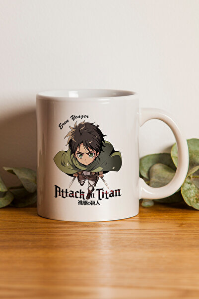 gavebutik Attack On Titan ''Eren Yeager'' Baskılı Hediyelik Seramik Kupa Bardak Makinede Yıkanabilir