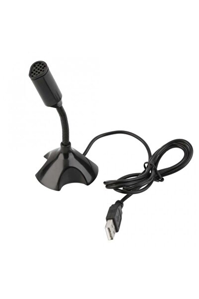 TECHSTAR Microfon de birou ® cu stativ, conexiune USB, Plug&Play, negru