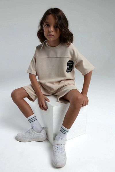 U.S. Polo Assn. Boy's bermyuda set - beige