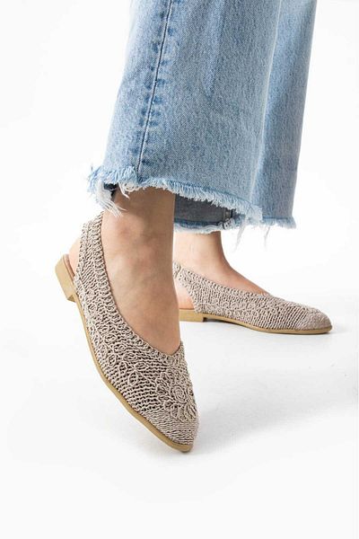 Firibu Back Open Woven Thermo Sole Ballerinas