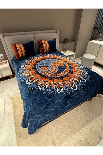 ŞENER HOME MERINO RELAX PĂTĂ SET CUVERTURĂ DE PAT 3 BUCĂȚI CUPLU