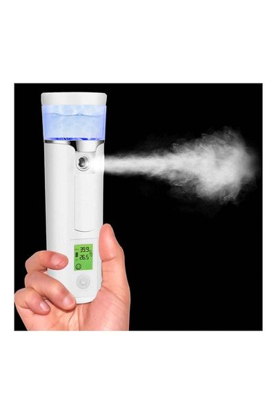 TECHSTAR Umidificator ® pentru hidratarea pielii, spray cu ceață rece, rezervor de 40 ml, afișaj LCD, reîncărcabil, USB, 120