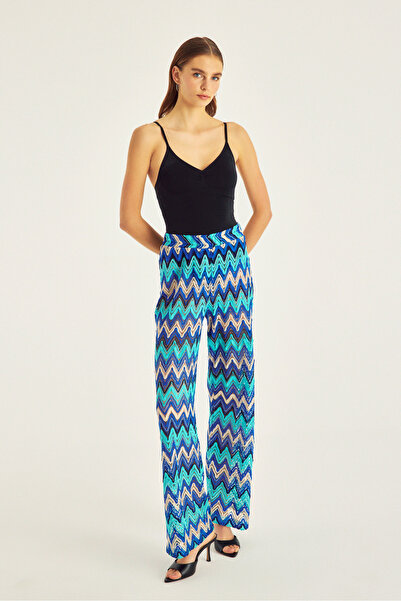 Naramaxx Turkuaz Desenli Pantolon