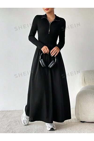 NoVibe Γυναικείο φόρεμα μίντι με φερμουάρ στο λαιμό / τουνίκ