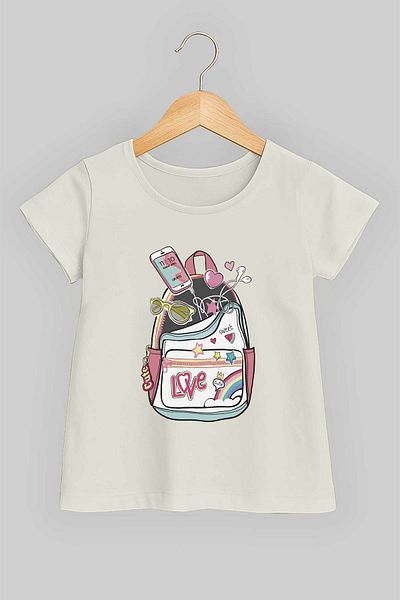 peki baby&kids Well Yaz Girls Single Jersey Multimedia Bag T-Shirt 19591