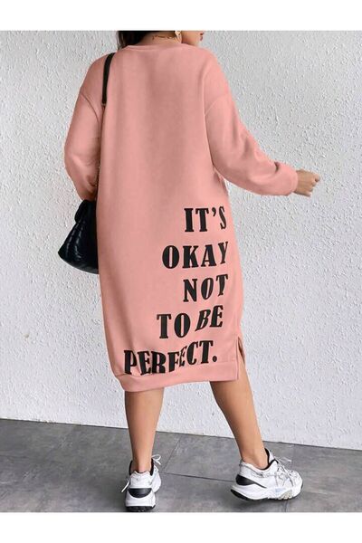 NoVibe Γυναικείο φόρεμα φούτερ με στάμπα Its Okay / Τούνικ