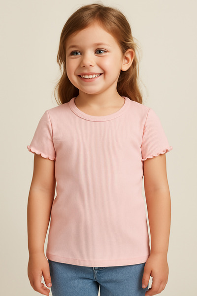 Kyex Καλοκαιρινό μπλουζάκι PURE DOTS για κορίτσια EkoVero σε ροζ χρώμα