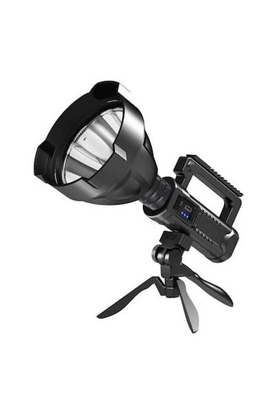 rut&cari Professional LED Flashlight – 4 Modes, With Tripod, Battery Indicator, Powerbank Function