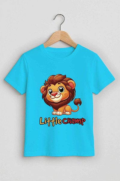 peki baby&kids Тениска Okay Boy Cotton Little Champ Lion в жълто-червена цвят 19587