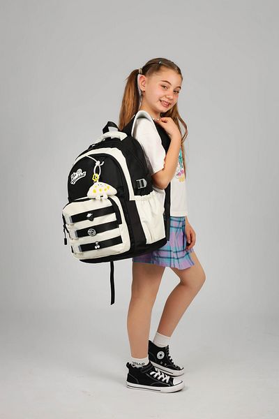 Çanta Trend Rucsac de zi cu coloană Twil neagră cu licență Waddell, rucsac de școală cu cadou de jucărie de pluș