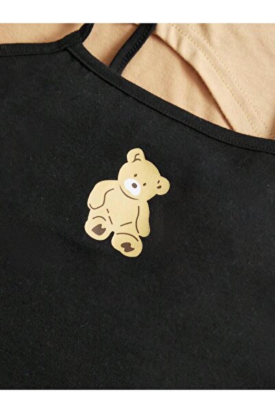 NoVibe Детски комплект с рокля с мечешки принт и къса тениска