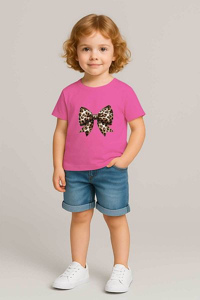 peki baby&kids Bine, tricou pentru fete de vară cu panglici leopard 19600