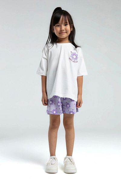 Rolypoly Girl's Shorts Set - White