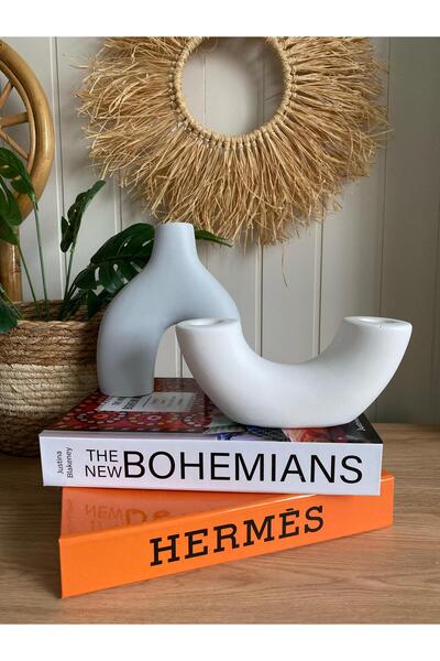 Porselian Vază boemă Holezon și jumătate de inel Vază dublă culoare