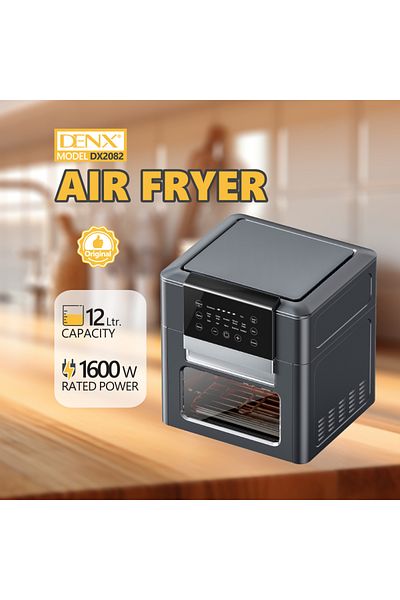 Denx قلاية هوائية DENX DX2082 سعة 12 لتر بقدرة 1600 واط لتحضير صحي وسريع
