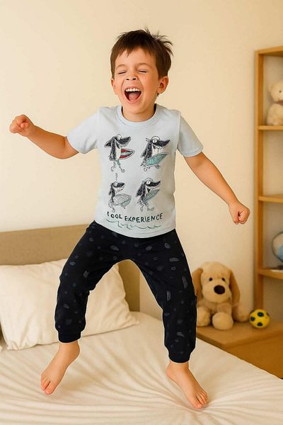 krm kerem bebe Set pijamale de vară cu mâneci scurte pentru băiat