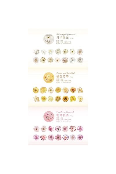 İthal G11-100 Flower Washi Stickers - Color: Blue