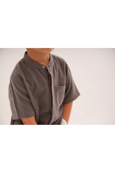 Kidmark Çocuk Modası Boy's Judge Collar Muslin Summer Suit