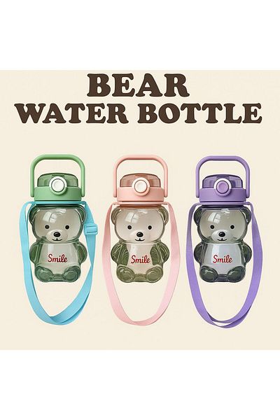 Tatlı Sebep Teddy Bear Water Bottle with Teddy Bear Water Bottle Figure Teddy Bear Water Bottle 1000ml