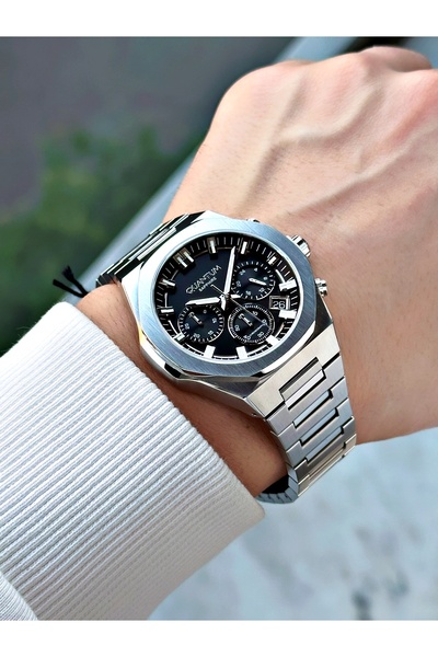 Quantum Function 10 Atm Waterproof Silver-Black Sapphire Glass Color Men Wristwatch 1121S.350Mr