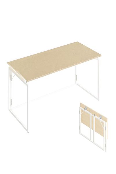 Lawazim Folding Table 80x45x73cm – Compact Desk with Wood Top & Iron Frame for Home Office & Study