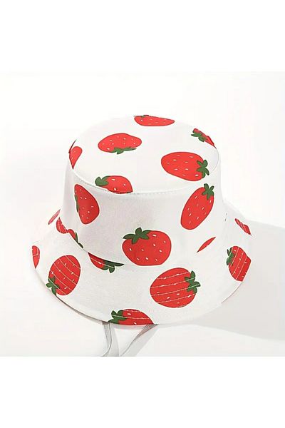 darko Strawberry Panama Hat Baby Hat Summer Children's Strawberry Sun Hat Girl 6 Months to 1.5 Years