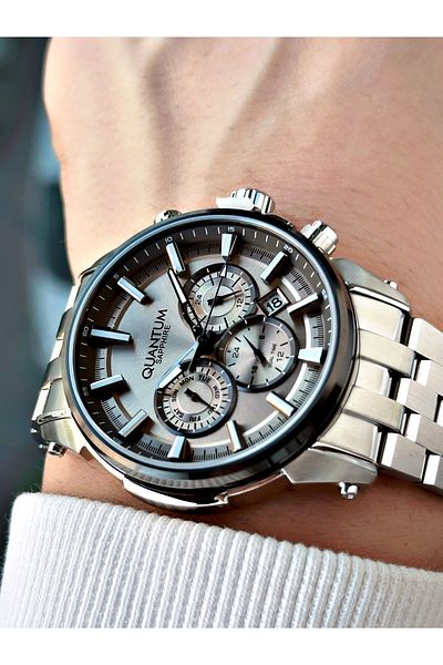 Quantum Function 24 Months Guarantee Gray Color Sapphire Glass Color Men's Wrist Watch 1176.340Mr