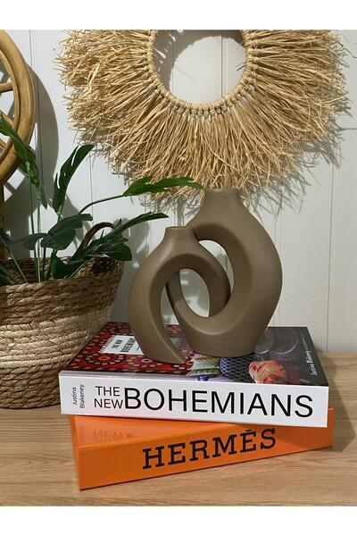 Porselian Sarmaşık Sevgili Vase Set of 2 |   Decorative Bohemian Accessory |   Modern Ceramic Looking Object