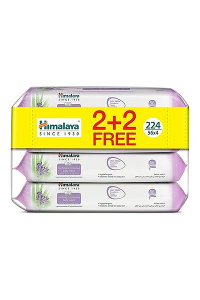 Himalaya Baby Soothing & Protecting Wet Wipes 4 Pack (224 Count)