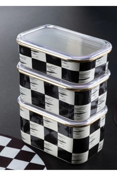 ACAR 247 Qualita King Enamel 3-Piece Rectangular Storage Container