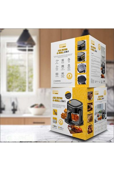 Denx DEN DX3411 4.5L 1400W 2-in-1 Air Fryer and Electric Grill