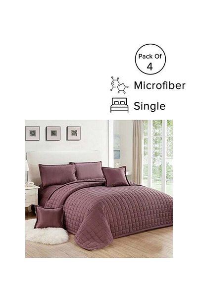 Generic Moon 4-Piece Compressed Comforter Set, Microfiber, Purple, 210x160cm