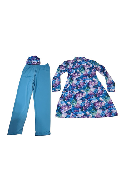 Glowzia بدلة سباحة نسائية محتشمة منقوشة بالزهور