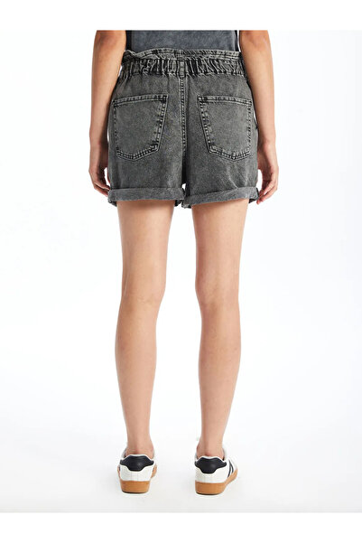 LC Waikiki Lcw Jeans Black Women's Elastic Waist Straight Jean Shorts