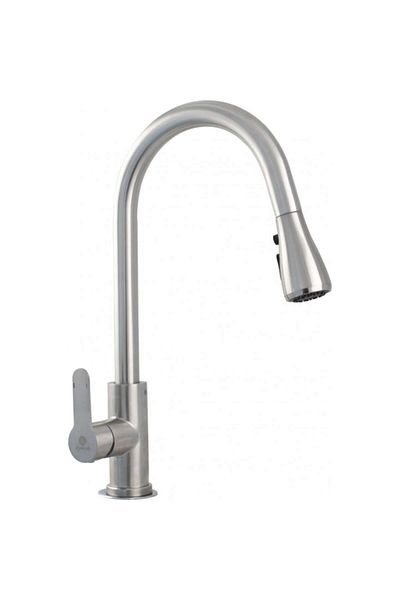 TrioStore Baterie bucatarie Ermetiq ER-YX219, cu dus extractibil, Inox