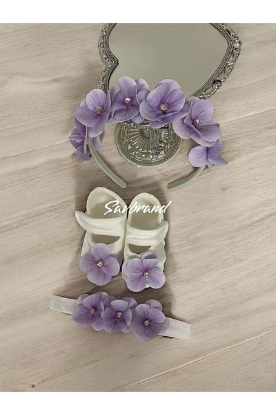 SavBrand Stylish Mother Baby Photo Shoot Set Adjustable Crown & Bandana & Booties