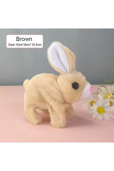RENZKO White Hopping Rabbit Interactive Electronic Pet Plush Bunny Toy with Sounds