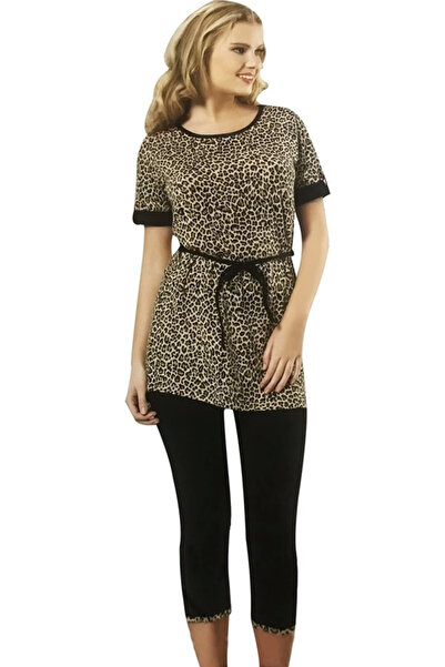 kapsulavm Hmd Women's Leopard Printed Leggings Suit 60009