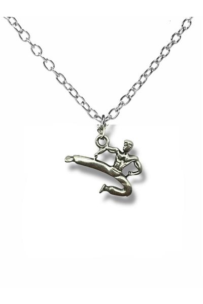 Herşey Nota Unisex Necklace with Kung Fu Martial Art Figure – 60 cm Chain, Symbol of Energy and Discipline