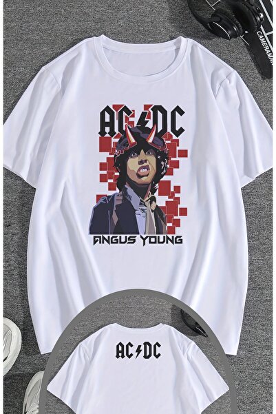 Fuddy Moda Unisex AC DC Angus Young Ense εμπριμέ μπλουζάκι, μπλουζάκι με θέμα...