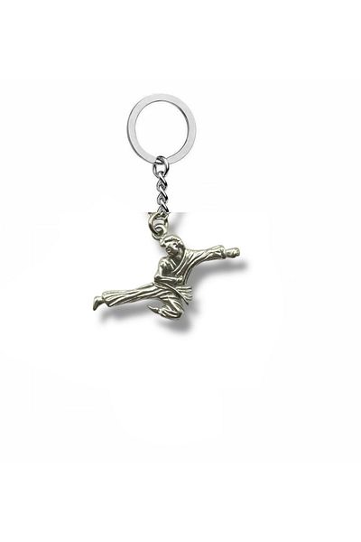 Herşey Nota Unisex Keychain with Karate Figure – Martial Arts and Discipline Themed Accessory