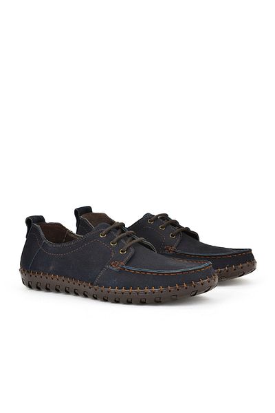 Ziya , Men's Genuine Leather Shoes 1511040Zy182322 Navy Blue