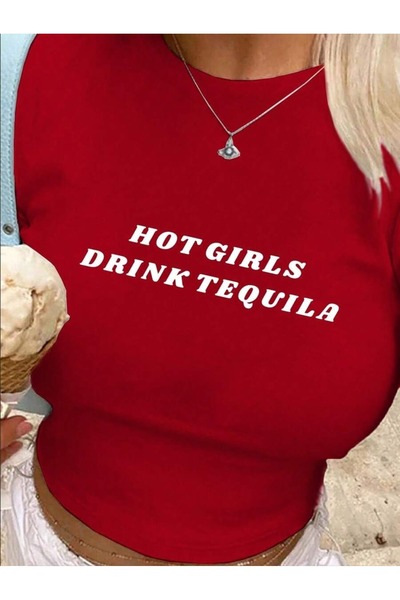 OVER HEAD Tricou Crop pentru femei Hot Girls cu imprimeu pentru bebeluși