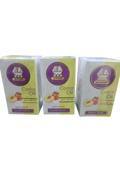 wadi alnahel زيت الخروع شراب بنكهة الخوخ 60 مل 3 قطع